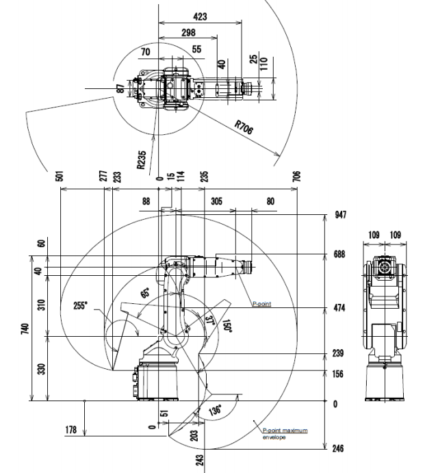 安川MH52机器人产品尺寸图纸